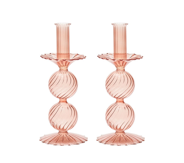 Bella Candlestick in Blush, Set of 2 by Kim Seybert at Fig Linens and Home