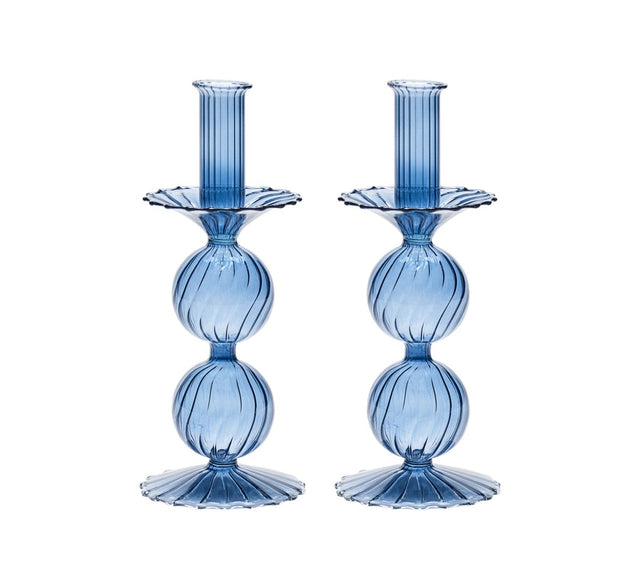 Bella Candlestick in Cadet, Set of 2 by Kim Seybert at Fig Linens and Home