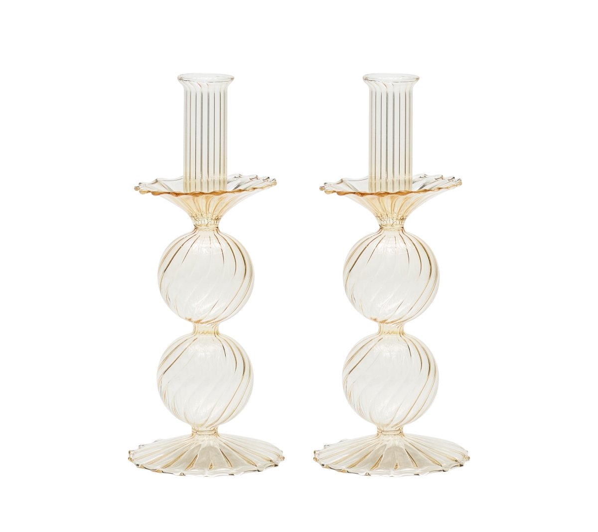 Bella Candlestick in Champagne, Set of 2 by Kim Seybert at Fig Linens and Home