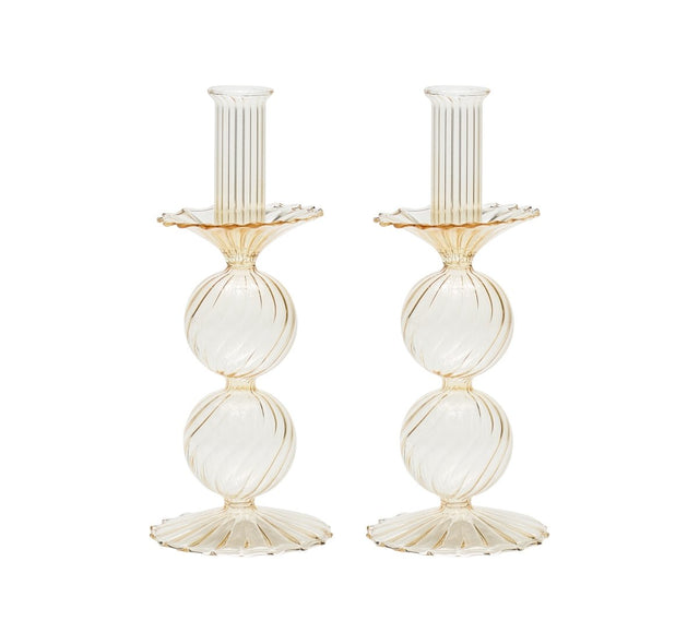 Bella Candlestick in Champagne, Set of 2 by Kim Seybert at Fig Linens and Home