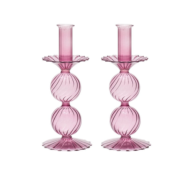 Bella Candlestick in Lavender, Set of 2 by Kim Seybert at Fig Linens and Home