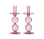 Bella Candlestick in Lavender, Set of 2 by Kim Seybert at Fig Linens and Home