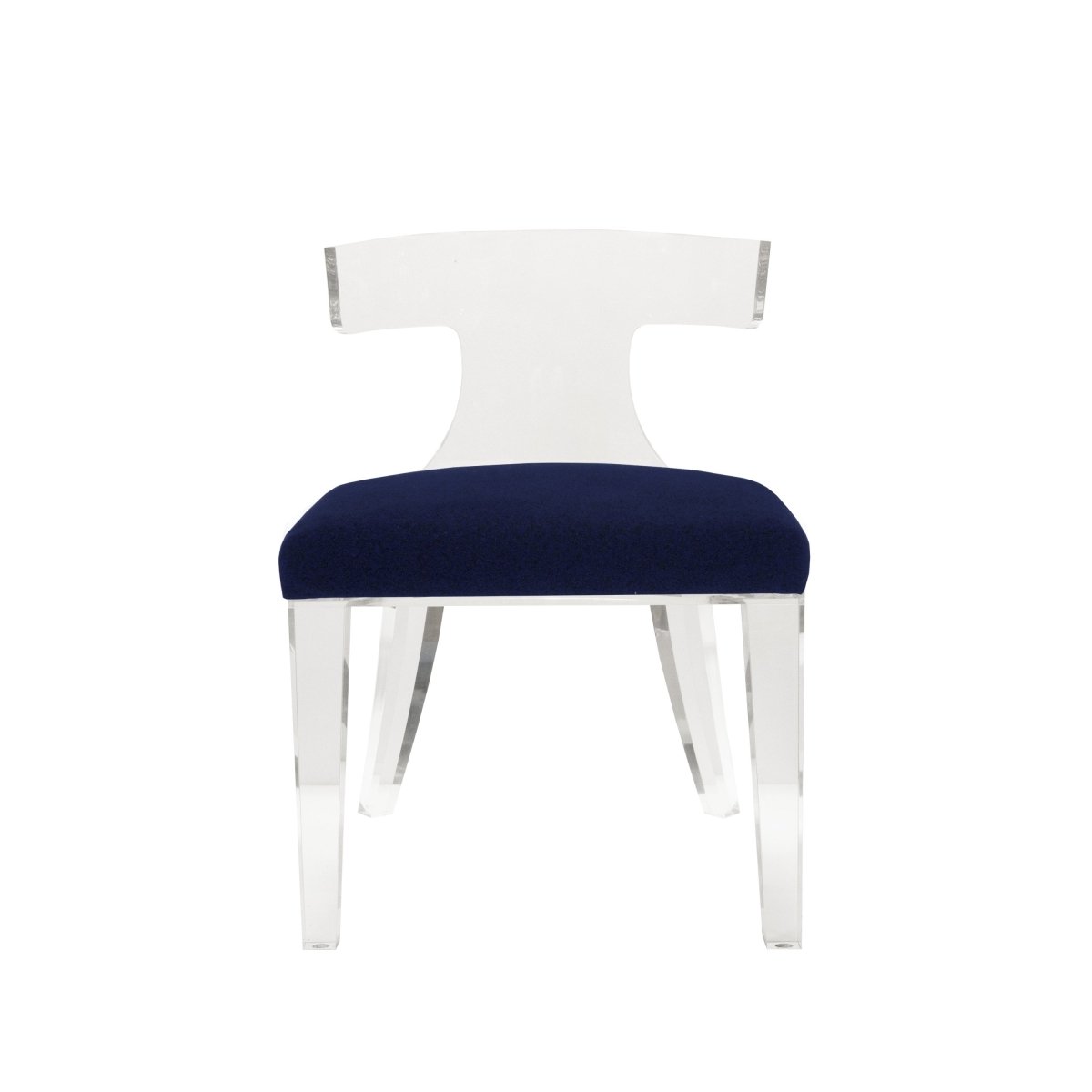 Duke Acrylic and Navy Blue Velvet Dining Chair | Fig Linens and Home