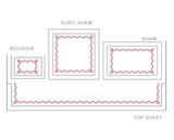 Diana Bedding | Dea Linens - Sheet and Sham Diagram