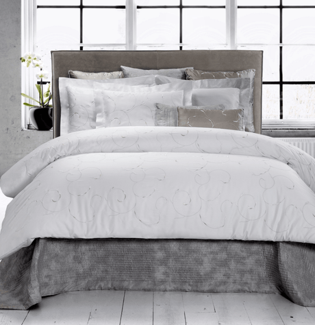 Argentario Embroidery Bedding | Dea Linens Duvet and Shams