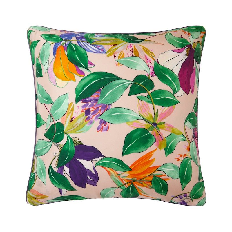 Yves Delorme Parfum Decorative Throw Pillow - Back - Silk Floral Botanical at Fig Linens and Home