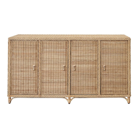 Buffet Table - Evander Rattan Buffet Table by Worlds Away - Front View - Fig Linens and Home