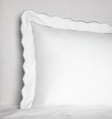 Fig Linens - Pettine White and Tin Sham by Sferra