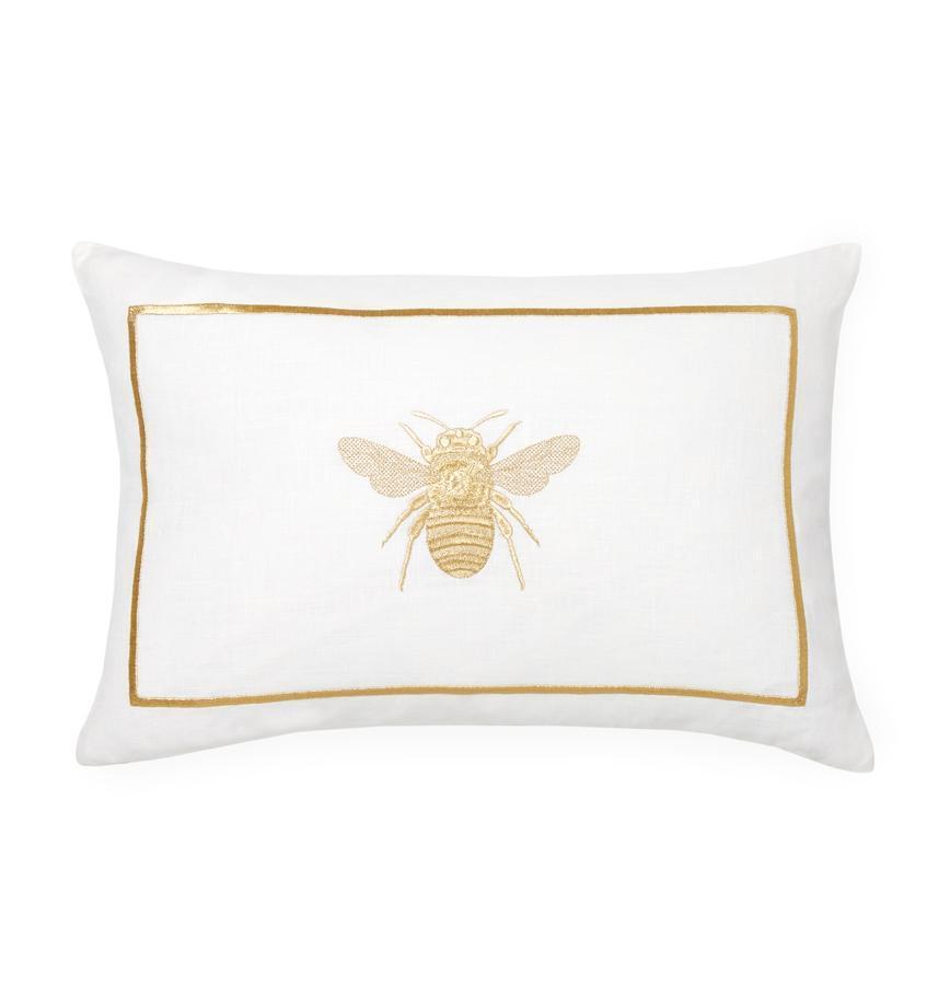 Ronzio White and Gold Decorative Pillow by Sferra | Fig Linens and Home