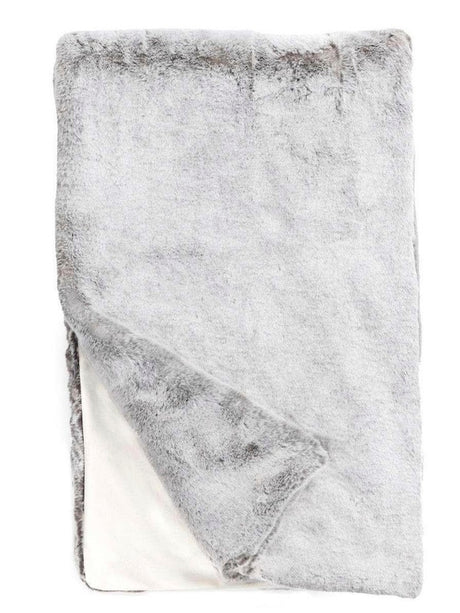 Faux Fur throw blanket - Sterling Mink Faux Fur Throw by Fabulous Furs at Fig Linens and Home