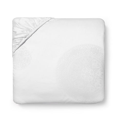 Giza 45 - Medallion Bedding Collection by Sferra | Fig Linens - White fitted sheet