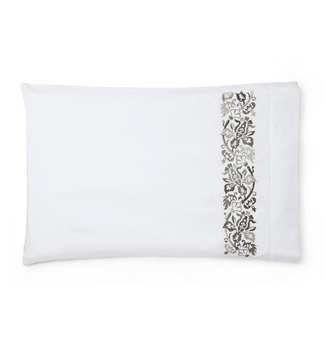 Fig Linens - Saxon Bedding Collection by Sferra - gray pillowcase