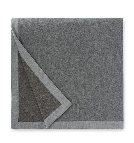 Nerino Gray Walnut Wool Blanket by Sferra | Fig Linens - Reversible wool blanket 