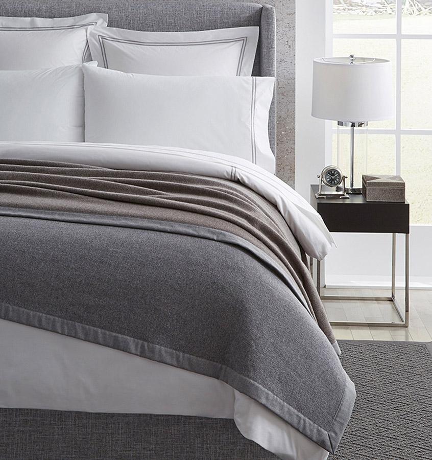 Nerino Gray Walnut Wool Blanket by Sferra | Fig Linens