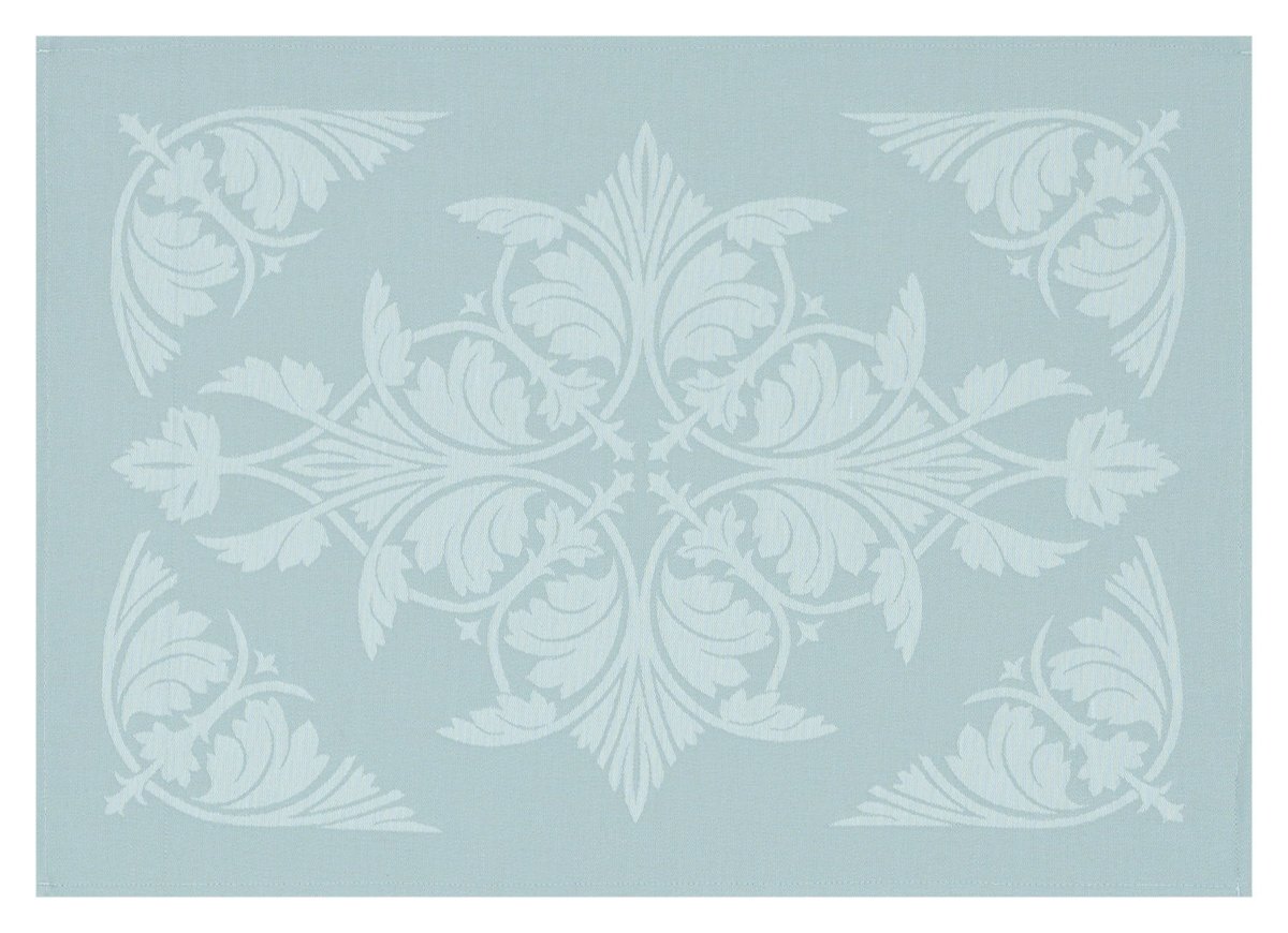 Le Jacquard Français Coated Table Linen Syracuse Enduit  Fig Linens Aqua Blue placemat