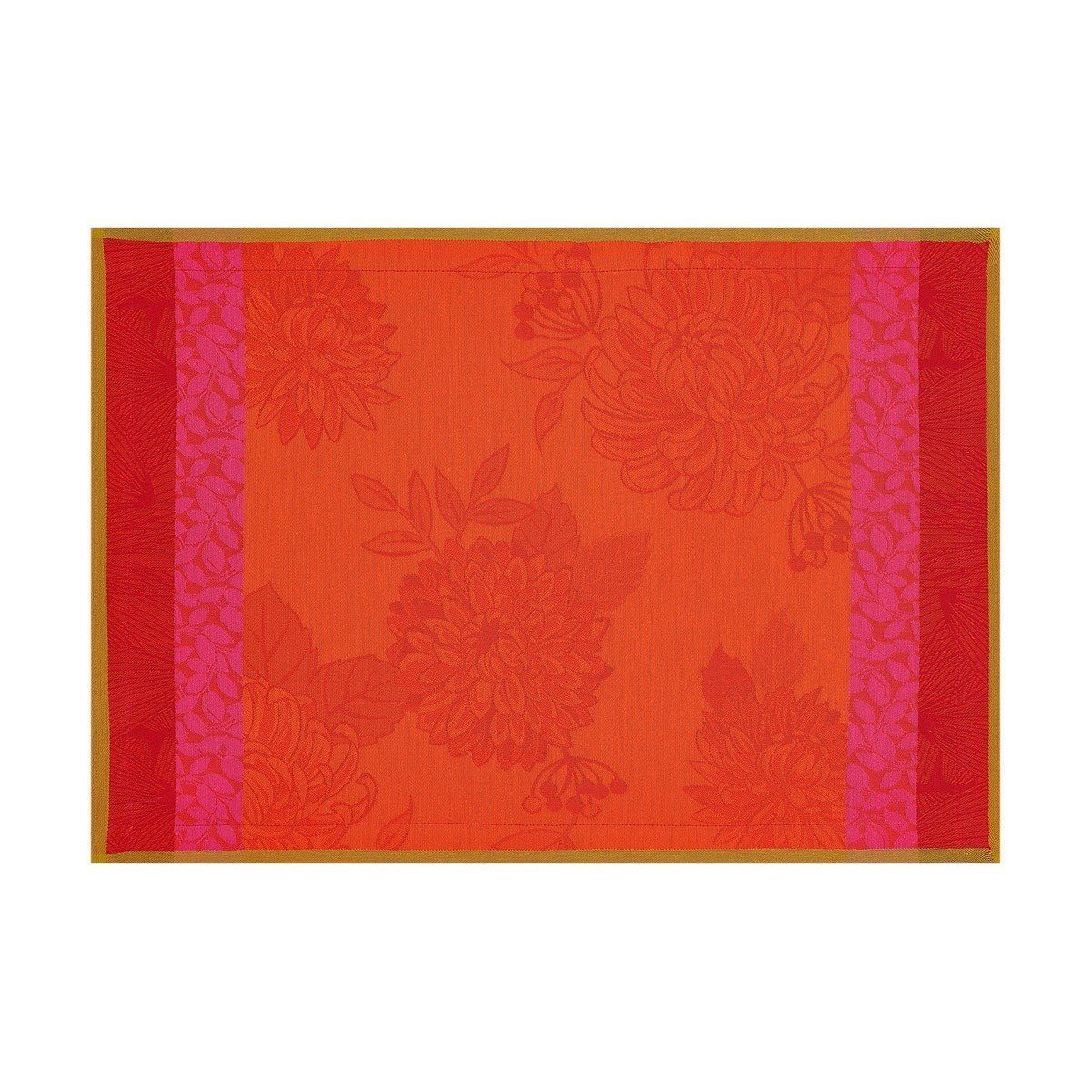 Le Jacquard Français Table Linen Parfums De Bagatelle Fig Linens Red Orange Pink Placemat