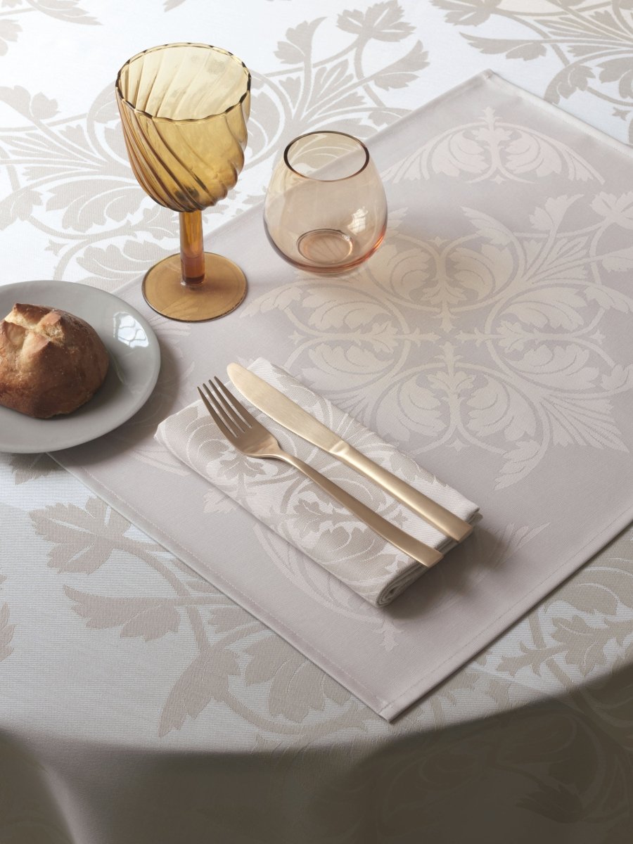 Le Jacquard Français Table Linen Syracuse Beige Fig Linens tablecloth