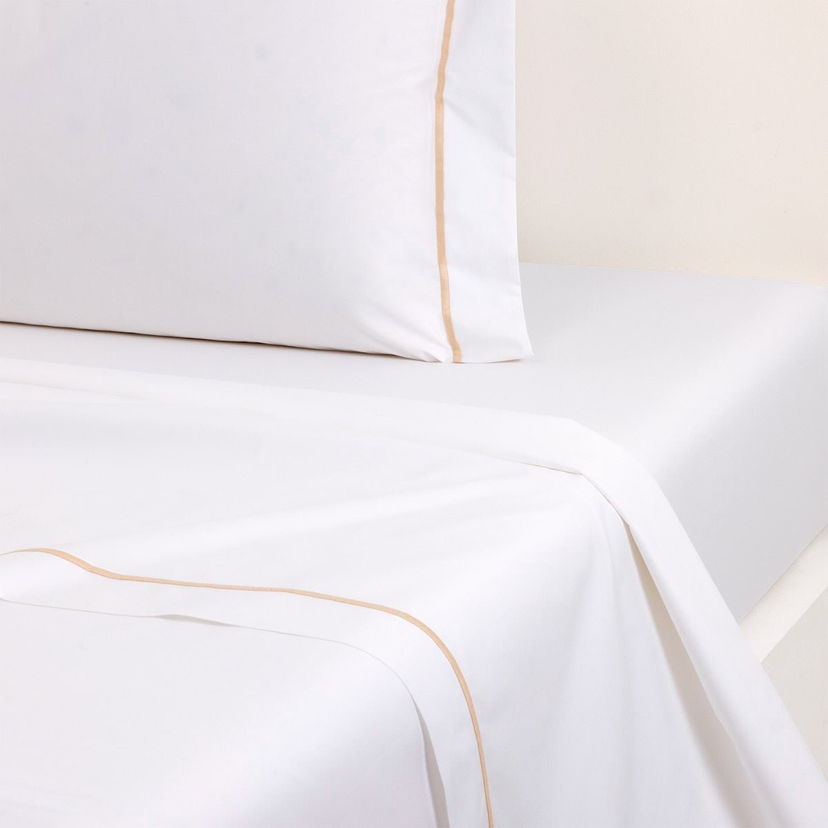 Flat Sheet - Yves Delorme Athena Dune Bedding - Organic Cotton Percale at Fig Linens and Home