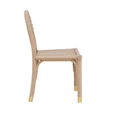 Worlds Away Gentry Natural Rattan Dining Chair Side Image of Angles - Fig Linens and Home