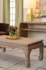 Coffee Table Lifestyle View 1- Guinevere Rattan Coffee Table | Worlds Away Home Decor