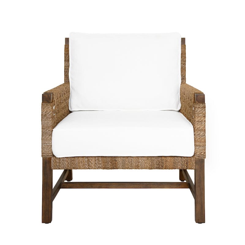 Harmon Seagrass Club Chair | Worlds Away Seating for Sun Room, Beach House or Florida Furniture