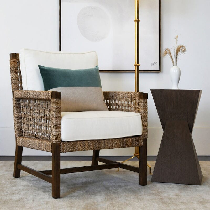 Harmon Seagrass Club Chair | Worlds Away Lifestyle Photograph