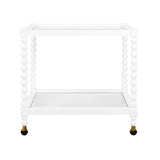 Bar Cart - Isadore White Lacquer Bar Cart by Worlds Away at Fig Linens and Home