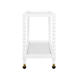 Bar Cart Side View - Isadore White Lacquer Bar Cart by Worlds Away at Fig Linens and Home