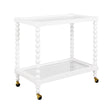 Bar Cart Angle View - Isadore White Lacquer Bar Cart by Worlds Away at Fig Linens and Home