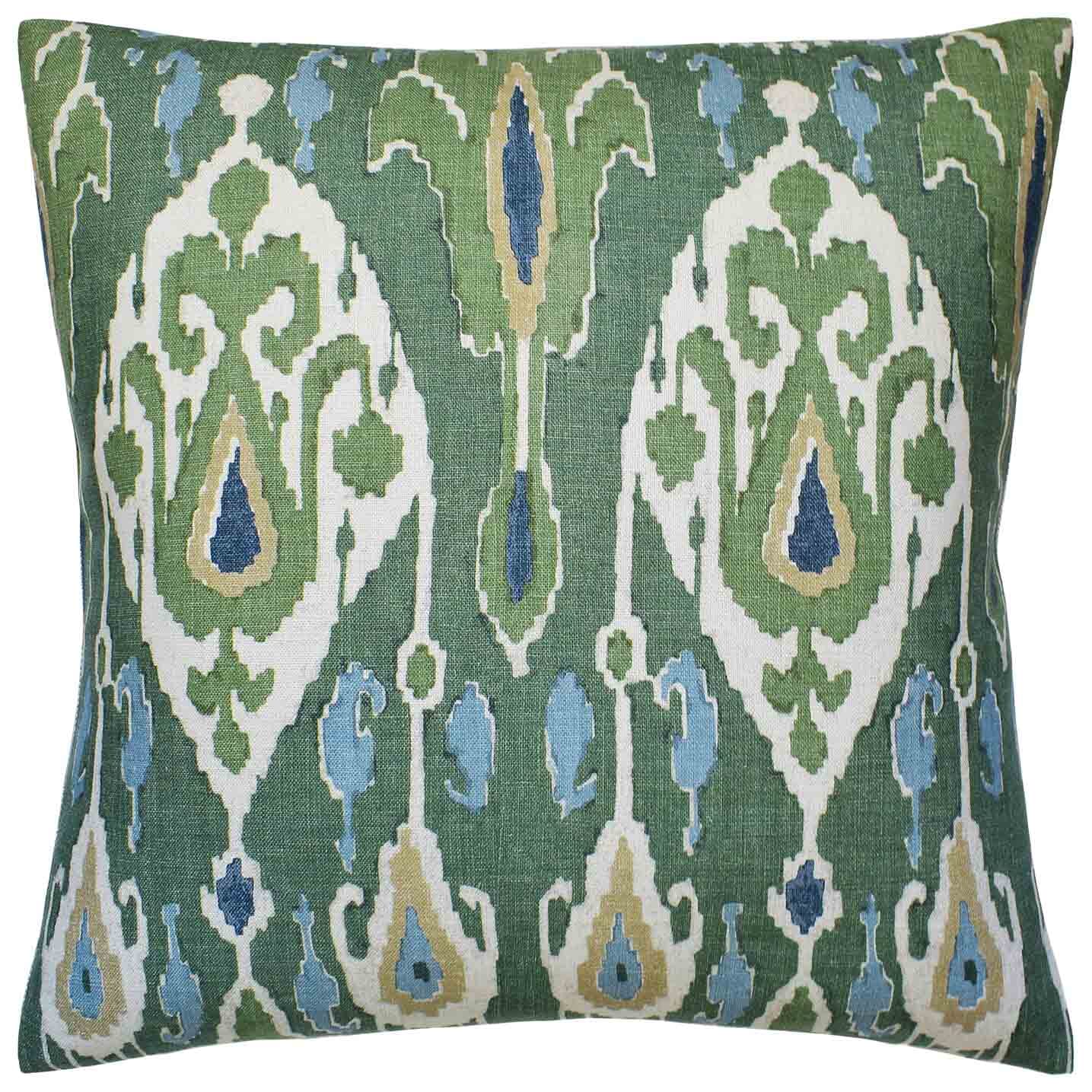 Green best sale ikat pillow