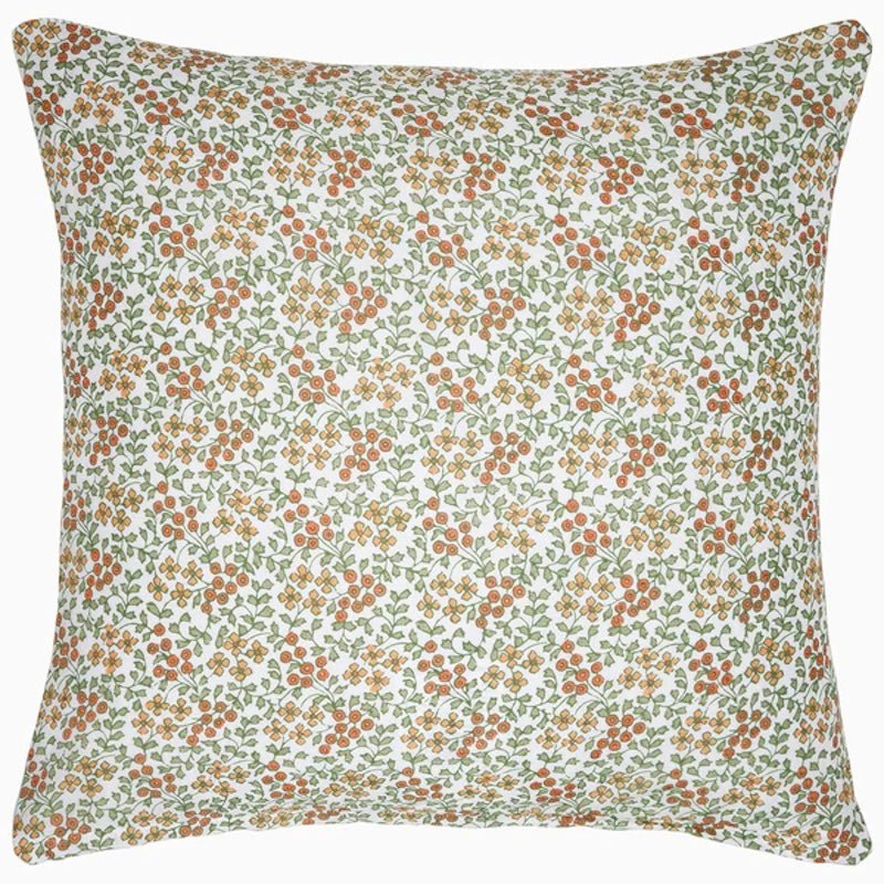 Euro Sham Reverse - John Robshaw Cotton Quilted - Bipin Tangerine at Fig Linens and Home