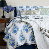 Mayra Azure Quilts by John Robshaw | Bedding at Fig Linens and Home - Lifestyle Photograph 1