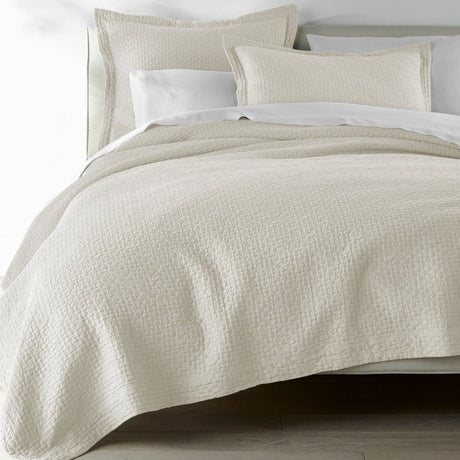 Juliet Pearl Coverlets | Peacock Alley Matelasse Shown on Bed with Shams