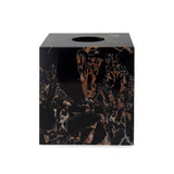 Tissue Box Cover - Kassatex Athenas Black and Gold Marble Bath Accessories at Fig Linens and Home