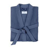 Thumbnail for Kiran Sea Blue Bathrobe | Matouk Robes - Light weight waffle robe at Fig Linens and Home