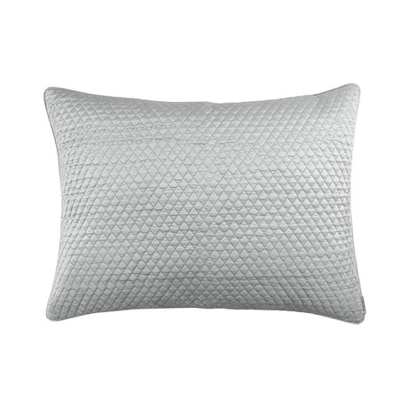 Fig Linens - Valentina Aquamarine Quilted Luxe Euro Pillow by Lili Alessandra