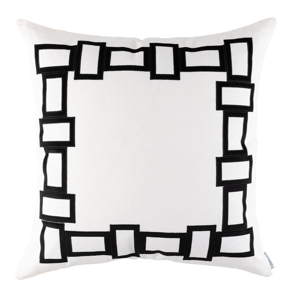 Lili Alessandra Peru Euro Border Pillow White / Black 28x28