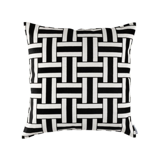 Lili Alessandra Tommy Square Pillow Ivory / Black 24x24