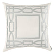 Lili Alessandra Trey Euro Border Pillow Ivory / Aquamarine 28x28