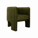 Barrel Chair Angle - Worlds Away Lansky Olive Green Small Chair at Fig Linens and Home