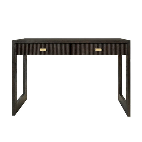 Larkin Desk in Dark Espresso Oak | Worlds Away Furniture - Front View