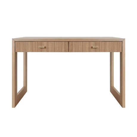 Larkin Desk in Natural Oak | Worlds Away Furniture - Front View - Fig Linens and Home