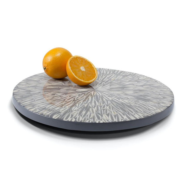 Gray Almendro Revolving Tray | LaDorada Lazy Susan at Fig Linens