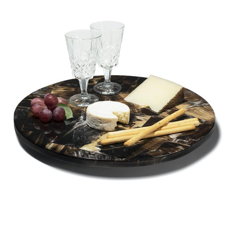 Horn Veneer Revolving Tray | Handmade Lazy Susan by LaDorada