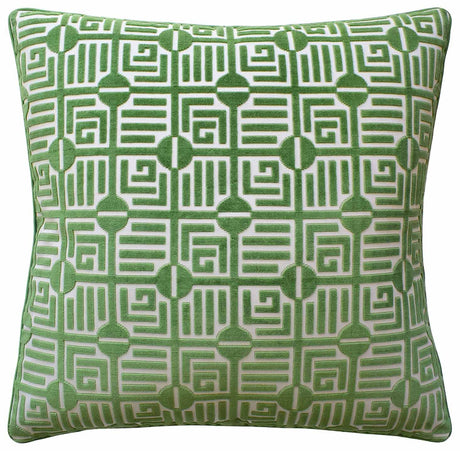 Labyrinth Velvet Emerald - Throw Pillow by Ryan Studio