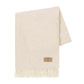 Cashmere Throw - Lands Downunder Sand Pinstripe Cashmere Wool Throw - Folded