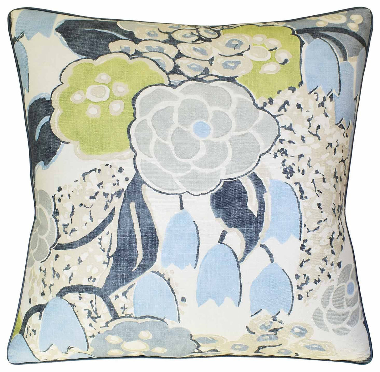 Laura Citrus & Blue - Throw Pillow by Ryan Studio