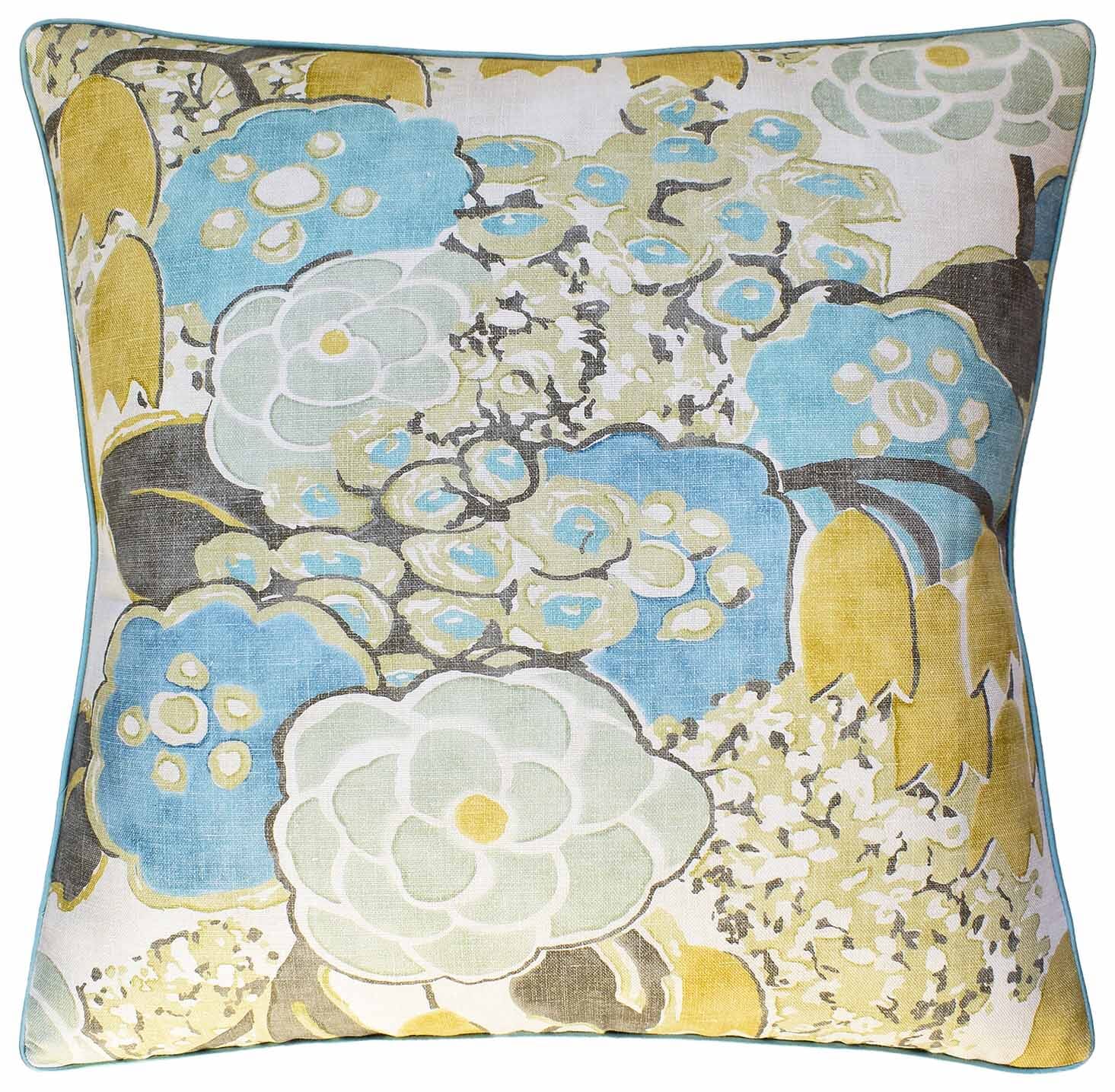 Sage Green Floral Pillow, Sage Green Throw Pillow 20x20, Neutral