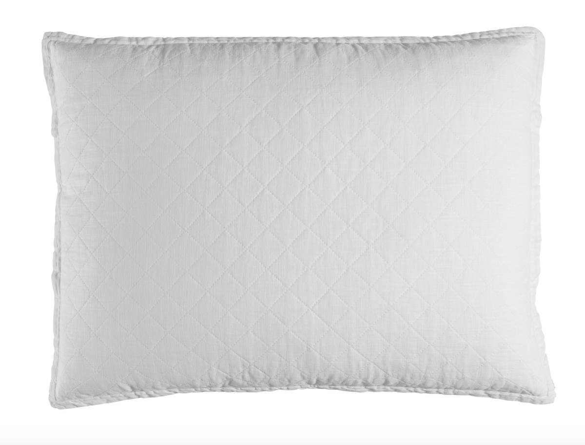 Lili Alessandra Emily White Luxe Euro Pillow