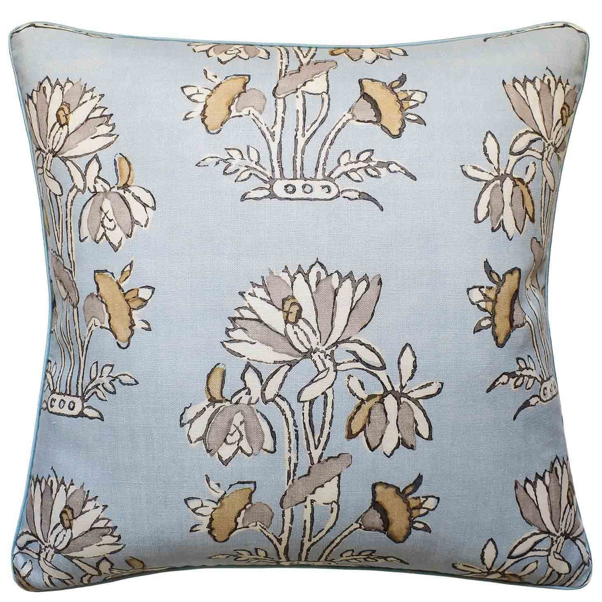 Lily Flower Spa Blue - Throw Pillow by Ryan Studio